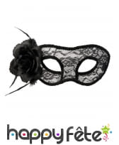 Loup en dentelle avec rose noire, image 1