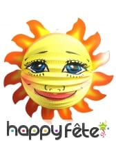 Lampion en forme de soleil avec visage