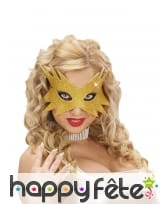 Loup étoile pailletée dorée