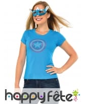 Loup et T-shirt à strass de Captain America, femme