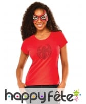 Loup et T-shirt à strass de Spiderman pour femme