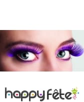 Longs faux cils violets, auto-adhésifs