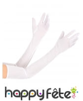 Longs gants blancs en tissu fin, pour femme, image 1