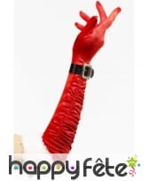 Longs gants de noel rouge et blancs avec boucle, image 2