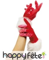 Longs gants de noel rouge et blancs avec boucle, image 1