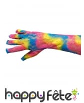 Longs gants en dentelle multicolore