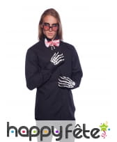 Lunettes, gants et noeud papillon Halloween homme