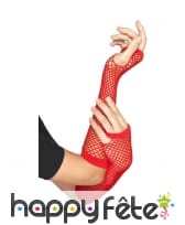 Longs gants filet rouge