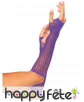 Longs gants filet violet, image 1