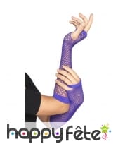 Longs gants filet violet