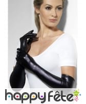 Longs gants noirs effet mouillé, image 1