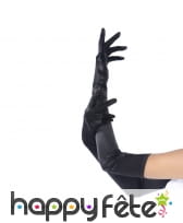Longs gants noirs stretch de 58cm
