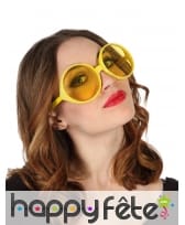 Lunettes hippies avec monture jaune, image 1
