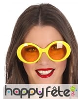 Lunettes hippies avec monture jaune