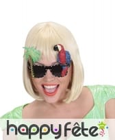 Lunettes hawaï décorées d'un perroquet