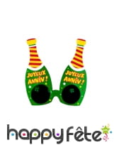 Lunettes Joyeux anniv en forme de bouteille
