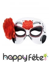 Loup jour des morts avec fleur rouge, image 1