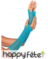 Longues mitaines bleues en résille, image 1