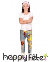 Legging motif jean fleuri style hippie, enfant