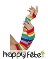 Longues mitaines rayées multicolores