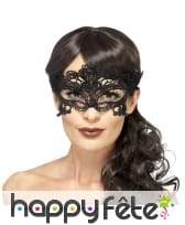 Loup noir dentelle brodée et filigrane