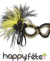 Loup noir doré avec plumes noires et jaunes, image 1