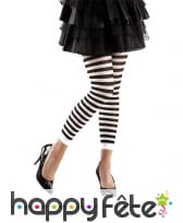 Legging noir et blanc rayé sans pieds