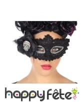 Loup noir en dentelle Calaveras dia de los muertos