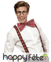 Lunettes noeud papillon bretelles de geek ecossais