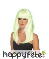 Longue perruque à frange droite, phosphorescente, image 1