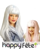 Longue perruque à frange droite pour enfant