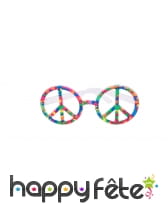 Lunettes peace and love très colorées