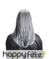 Longue perruque blanche et noire de vampire, image 1