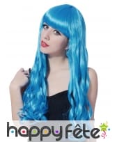 Longue perruque bleue ondulée, 70cm, image 1