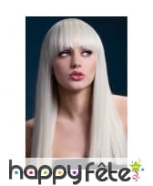 Longue perruque blonde avec frange, 48cm
