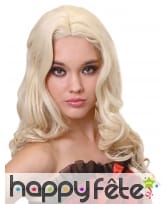 Longue perruque blonde bouclée, luxe, image 3