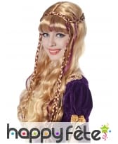 Longue perruque blonde médiévale ondulée 70cm, image 1