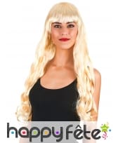 Longue perruque blonde ondulée, 70cm