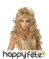 Longue perruque bouclée blonde, effet séductrice