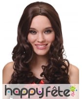 Longue perruque chatain bouclée, luxe, image 3