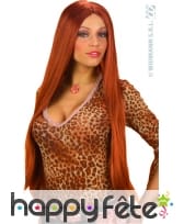 Longue perruque chatain de 75 cm