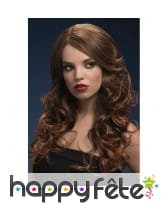 Longue perruque châtain ondulée