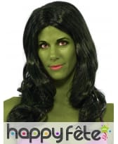 Longue perruque de Hulk pour femme