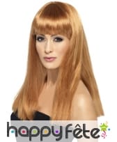 Longue perruque glamour châtain