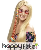 Longue perruque hippie blonde