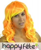 Longue perruque jaune et orange