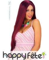 Longue perruque lice aubergine de 75 cm