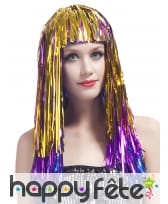 Longue perruque métallique multicolore, image 2