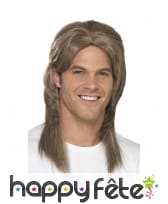 Longue perruque mullet brune reflet blon