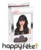 Longue perruque noire 3/4 bouclée, image 1